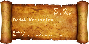 Dodek Krisztina névjegykártya