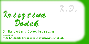krisztina dodek business card
